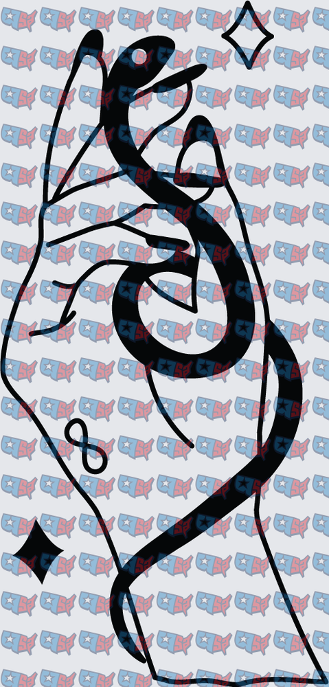 Hand With Coiled Snake And Diamond Stars (DTF)