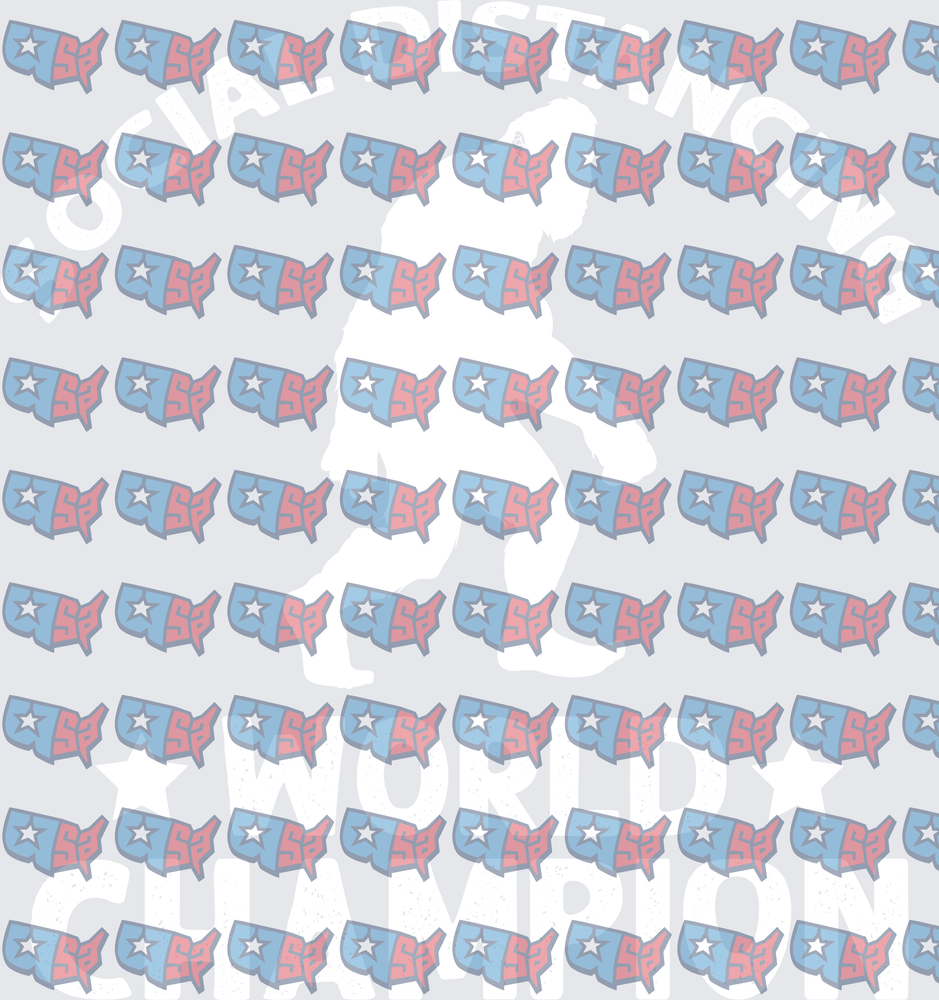Social Distancing World Champion Bigfoot USA Map Pattern (DTF)