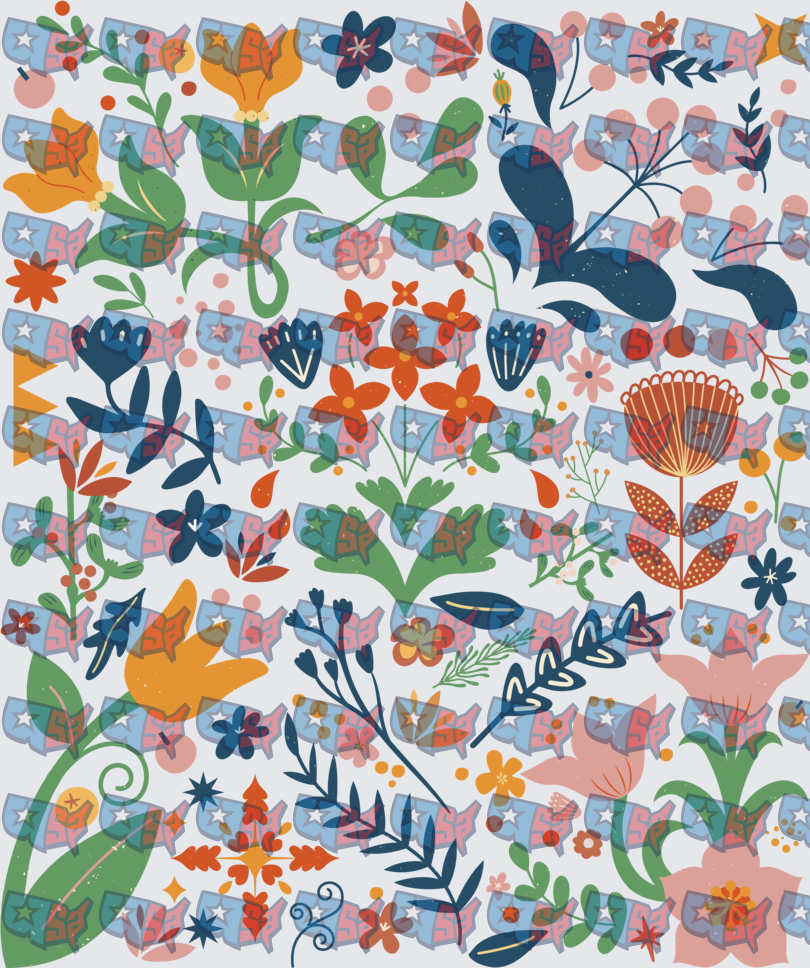 Colorful Folk Floral Botanical Pattern Mix (DTF)