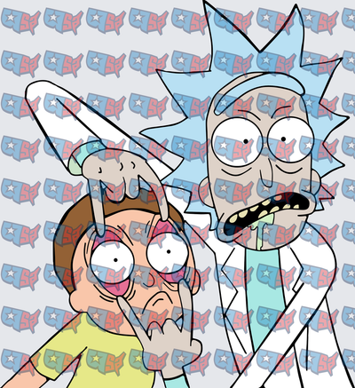 Crazy Scientist and Boy Shocked Wide-Eyed Duo (DTF)