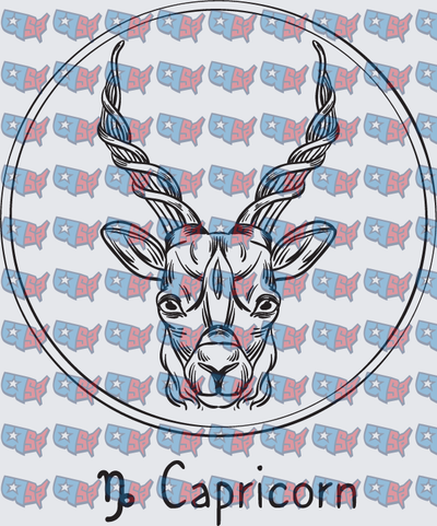 Capricorn Zodiac Sea Goat Circle Design (DTF)