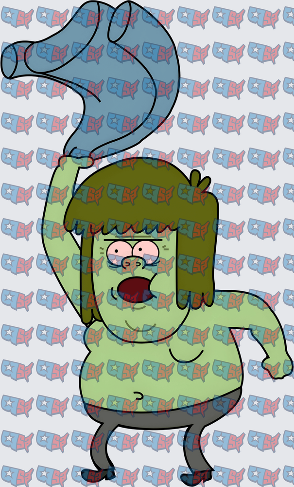 Chubby Cartoon Character Waving Blue Sock (DTF)