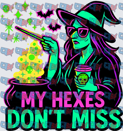 My Hexes Don't Miss Neon Witch Cauldron (DTF)