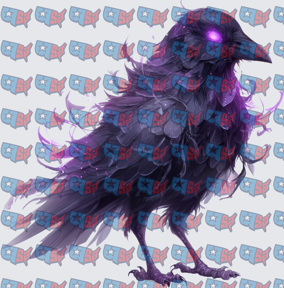 Mystical Dark Raven With Glowing Purple Eye (DTF)