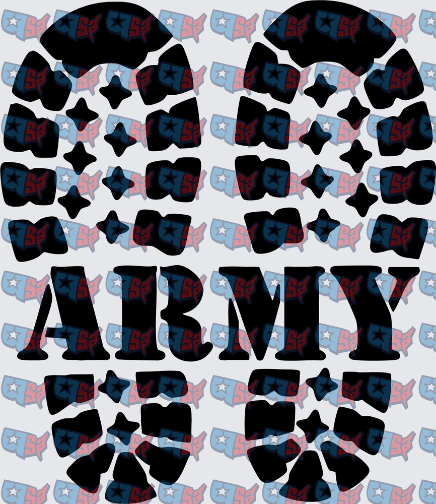 Army Skull Camouflage Military Bold Text (DTF)