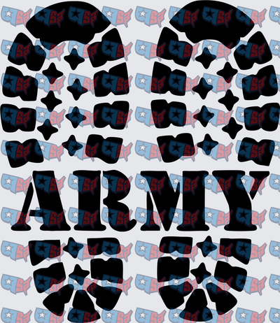 Army Skull Camouflage Military Bold Text (DTF)