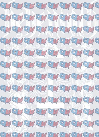 Patriotic USA Map Stars Repeat Pattern Red Blue (DTF)