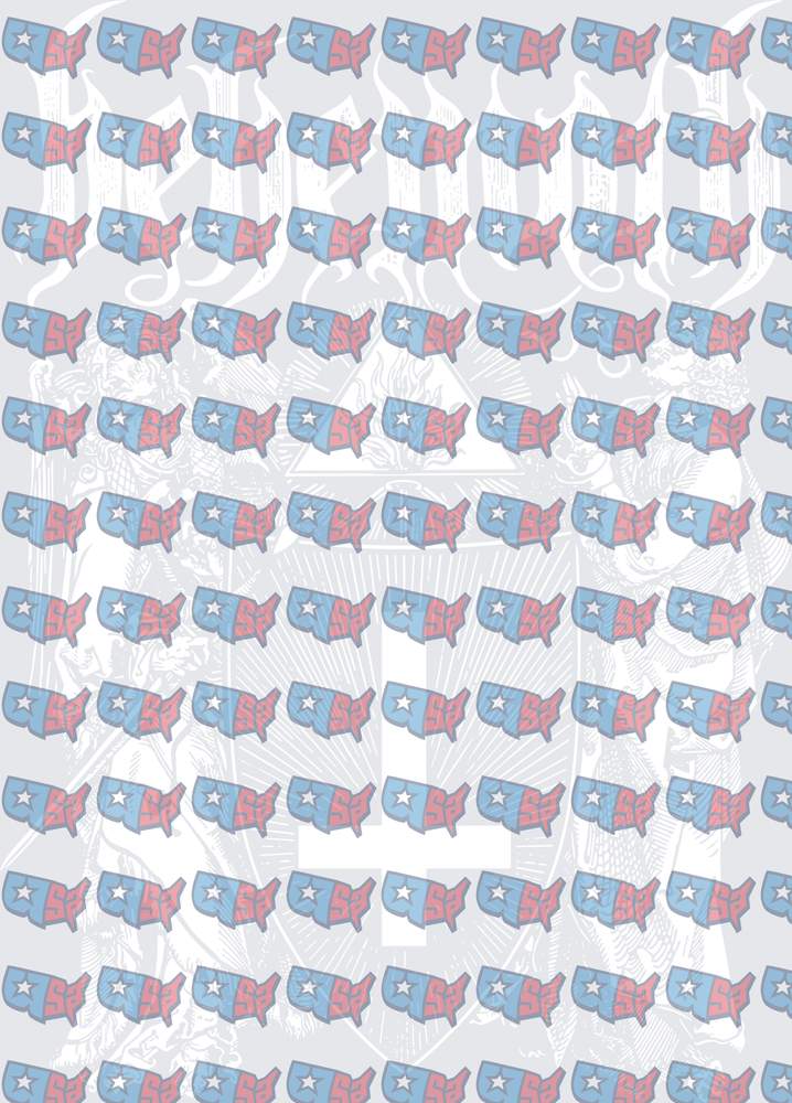 Patriotic USA Map Stars Repeat Pattern Red Blue (DTF)