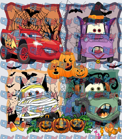 Halloween Cartoon Cars Mummy Vampire Witch Bundle (DTF)