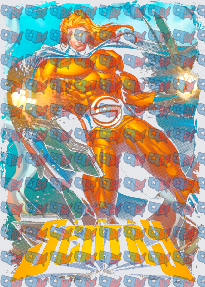 Golden Armored Superhero Dynamic Action Pose (DTF)