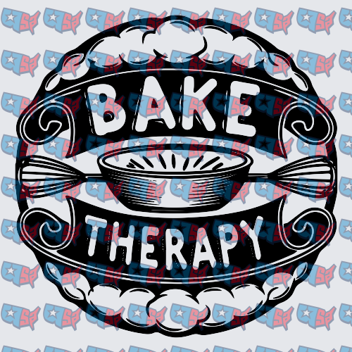 Bake Therapy Vintage Badge Whisk Bowl Design (DTF)