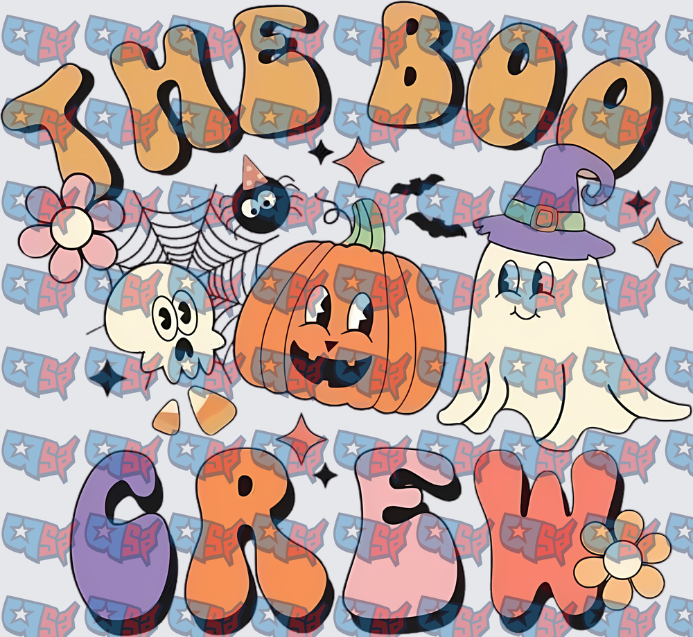 The Boo Crew Retro Halloween Ghost Pumpkin (DTF)