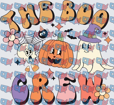 The Boo Crew Retro Halloween Ghost Pumpkin (DTF)