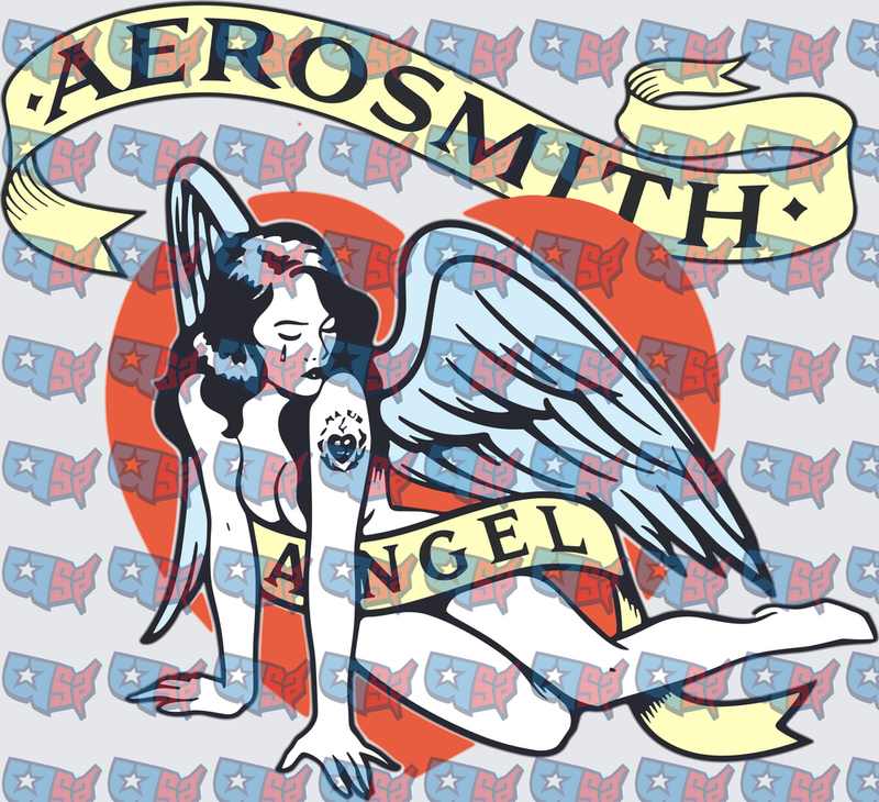 Aerosmith Angel Winged Woman Red Heart Banner (DTF)