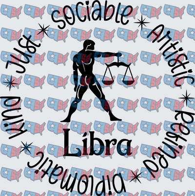 Libra Zodiac Sign Traits Scales Astrology Design (DTF)