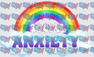 Social Anxiety Rainbow Clouds Colorful Text Design (DTF)