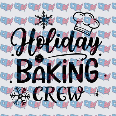 Holiday Baking Crew Christmas Chef Hat Snowflake (DTF)