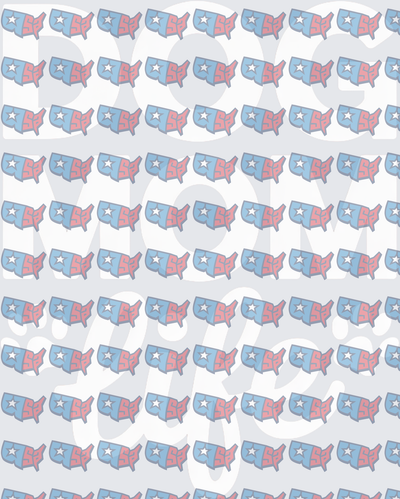 Patriotic USA Map Silhouette Stars Pattern (DTF)