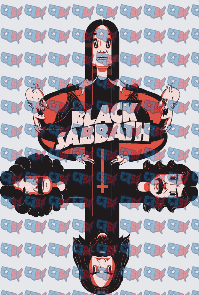 Black Sabbath Inverted Cross Band Art Design (DTF)