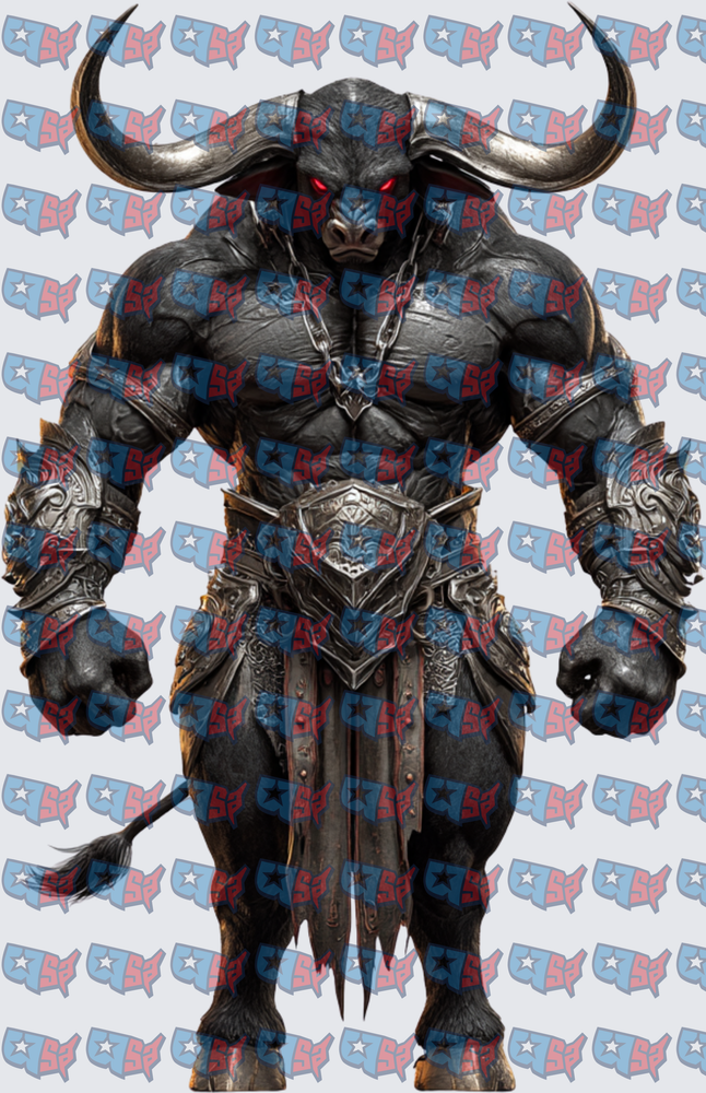 Dark Armored Minotaur Warrior Red Eyes (DTF)