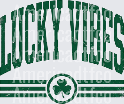 Lucky Vibes Distressed Green Shamrock Arch (DTF)