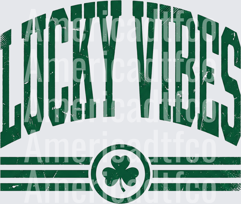 Lucky Vibes Distressed Green Shamrock Arch (DTF)