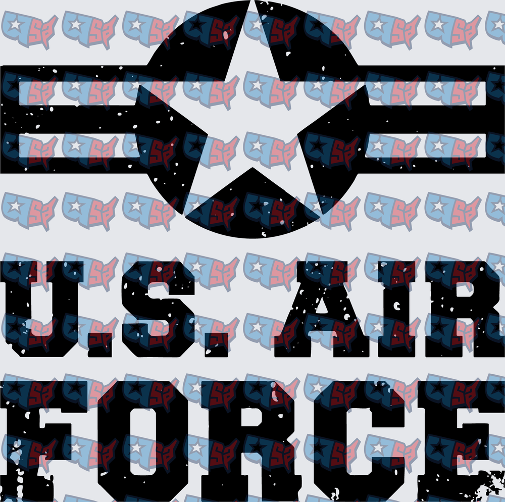 Distressed Military Air Force Star Roundel Bold Text (DTF)