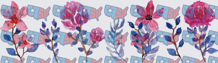 Watercolor Pink Purple Floral Border Strip (DTF)