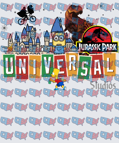 Universal Studios Theme Park Characters Collage (DTF)