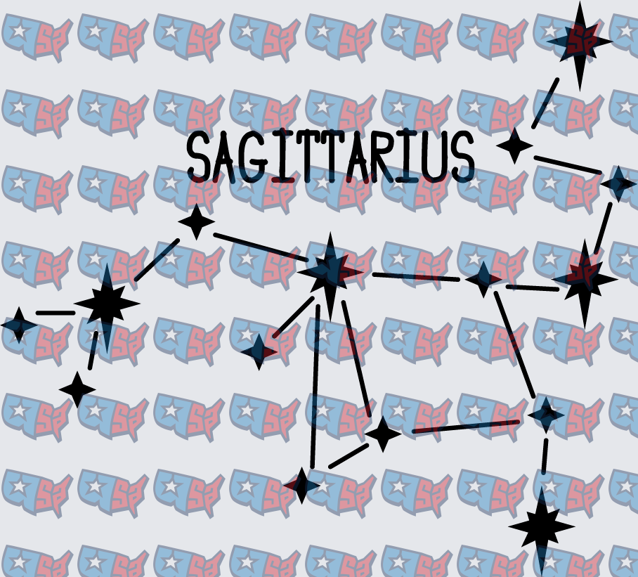 Sagittarius Zodiac Constellation Star Map (DTF)
