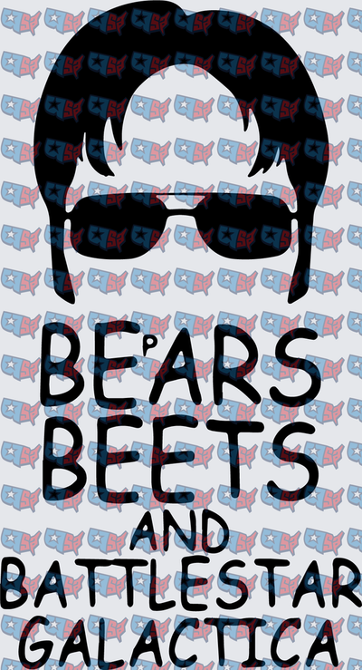 Dwight Schrute Silhouette Bears Beets Battlestar Galactica (DTF)