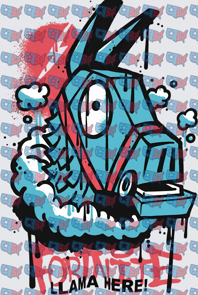 Graffiti Style Battle Royale Llama Drip Art (DTF)