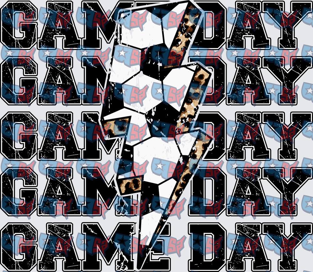 Game Day Soccer Ball Leopard Lightning Bolt (DTF)