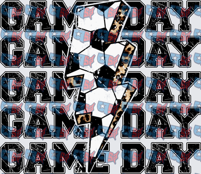 Game Day Soccer Ball Leopard Lightning Bolt (DTF)