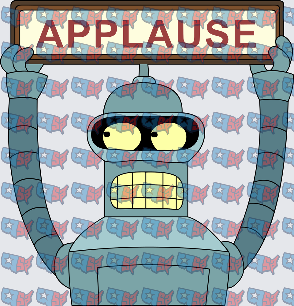 Futurama Robot Holding Applause Sign (DTF)