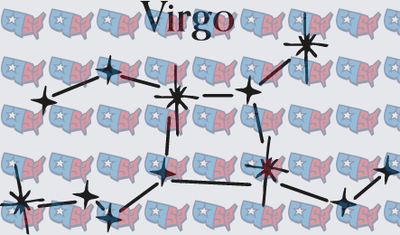 Virgo Constellation Patriotic USA Map Pattern (DTF)