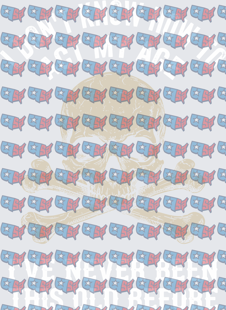 Never Been This Old Before Skull USA Pattern (DTF)