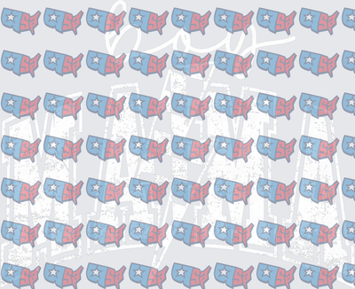 Patriotic USA Map Pattern Red White Blue (DTF)