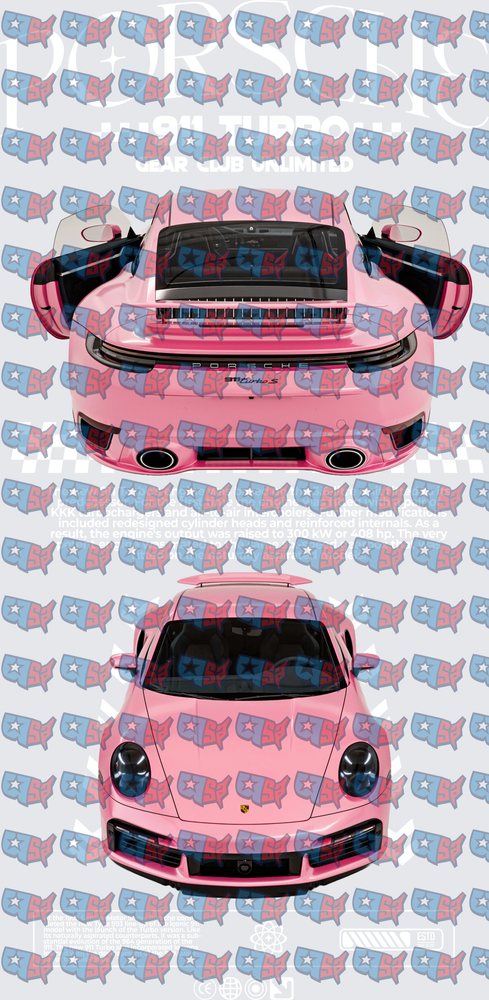 Pink Sports Car Rear and Front View Duo (DTF)