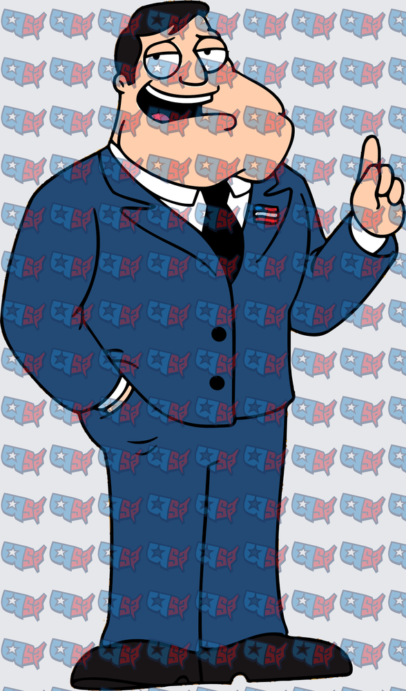 Stan Smith CIA Agent Blue Suit Pointing Up (DTF)
