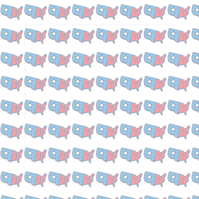 USA Map Star Pink Blue Patriotic Pattern (DTF)
