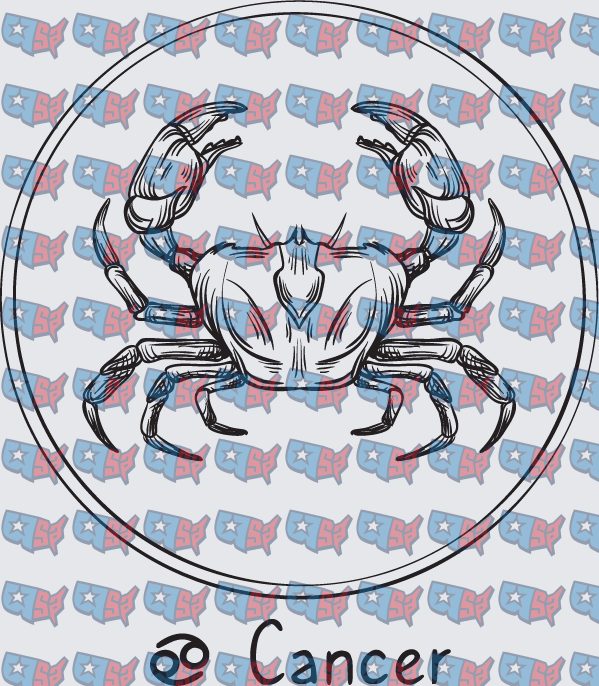 Cancer Zodiac Crab Circle Astrology Sign (DTF)