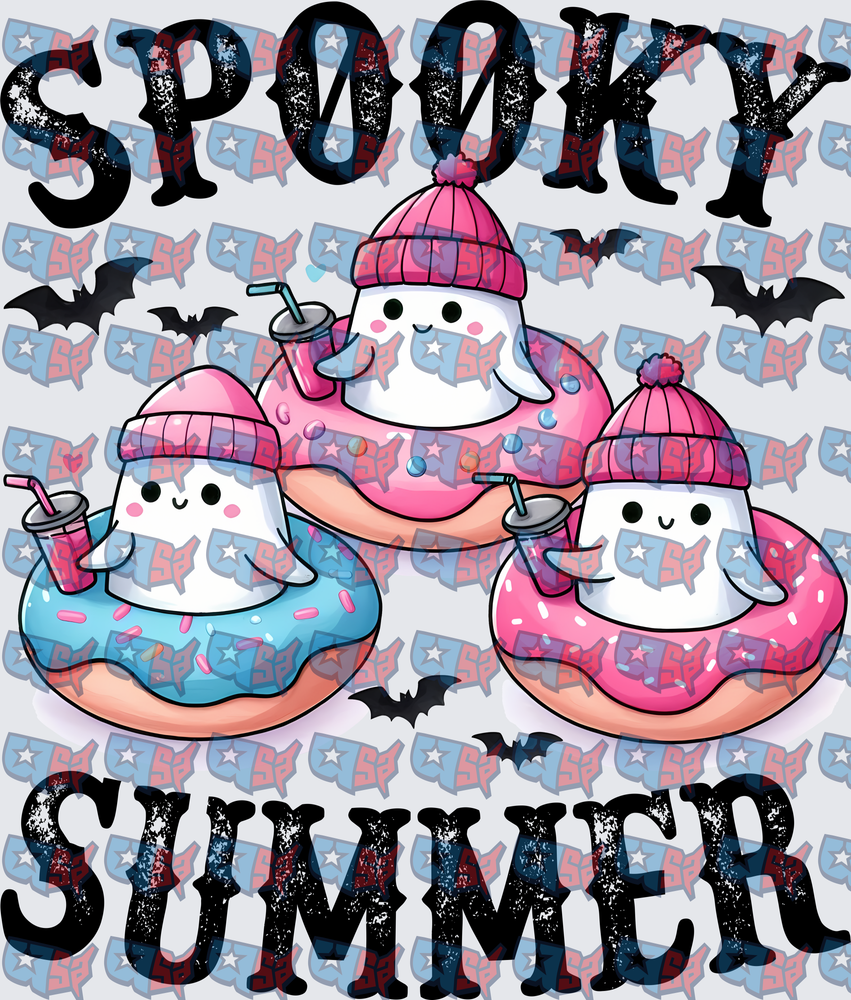 Spooky Summer Ghosts Donuts Bats Halloween (DTF)