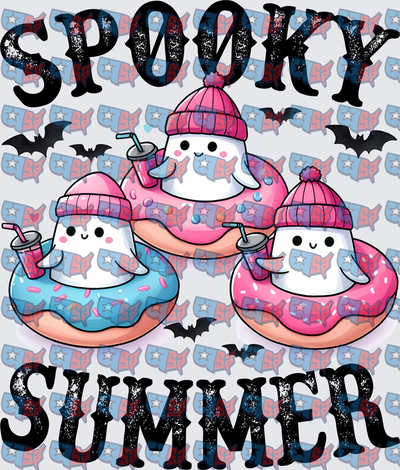 Spooky Summer Ghosts Donuts Bats Halloween (DTF)