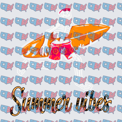 Skeleton Surfer Summer Vibes Floral Board Shorts (DTF)