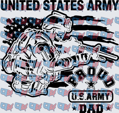 United States Army Proud Dad Skull Soldier Flag (DTF)