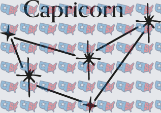 Capricorn Zodiac Constellation Star Map (DTF)