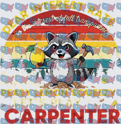 Raccoon Carpenter Let's Play Lemon Squeezy Retro (DTF)