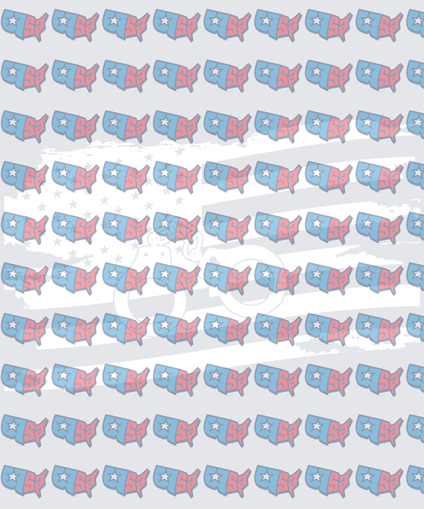 Patriotic USA Map Pattern with Distressed Flag Background (DTF)