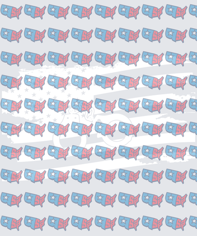Patriotic USA Map Pattern with Distressed Flag Background (DTF)